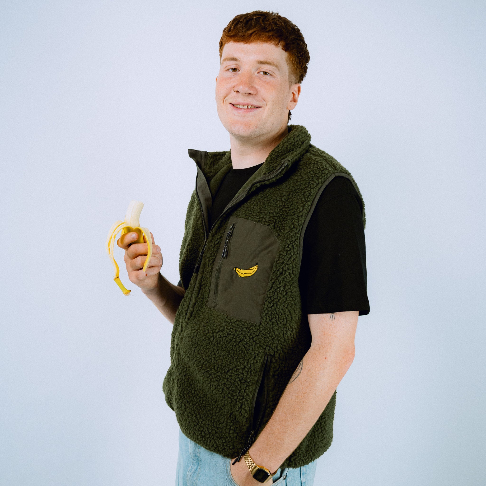 Banana | Sherpa Weste Dark Army