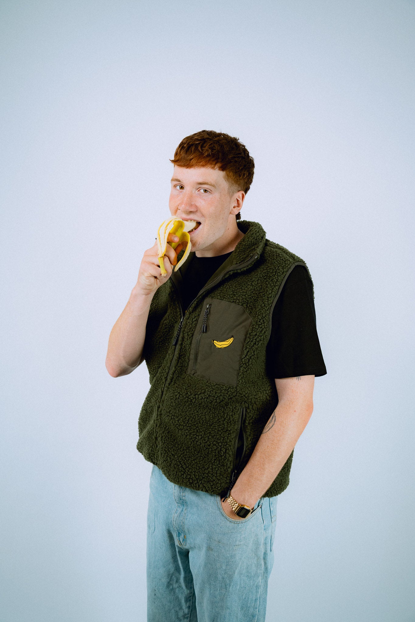 Banana | Sherpa Weste Dark Army