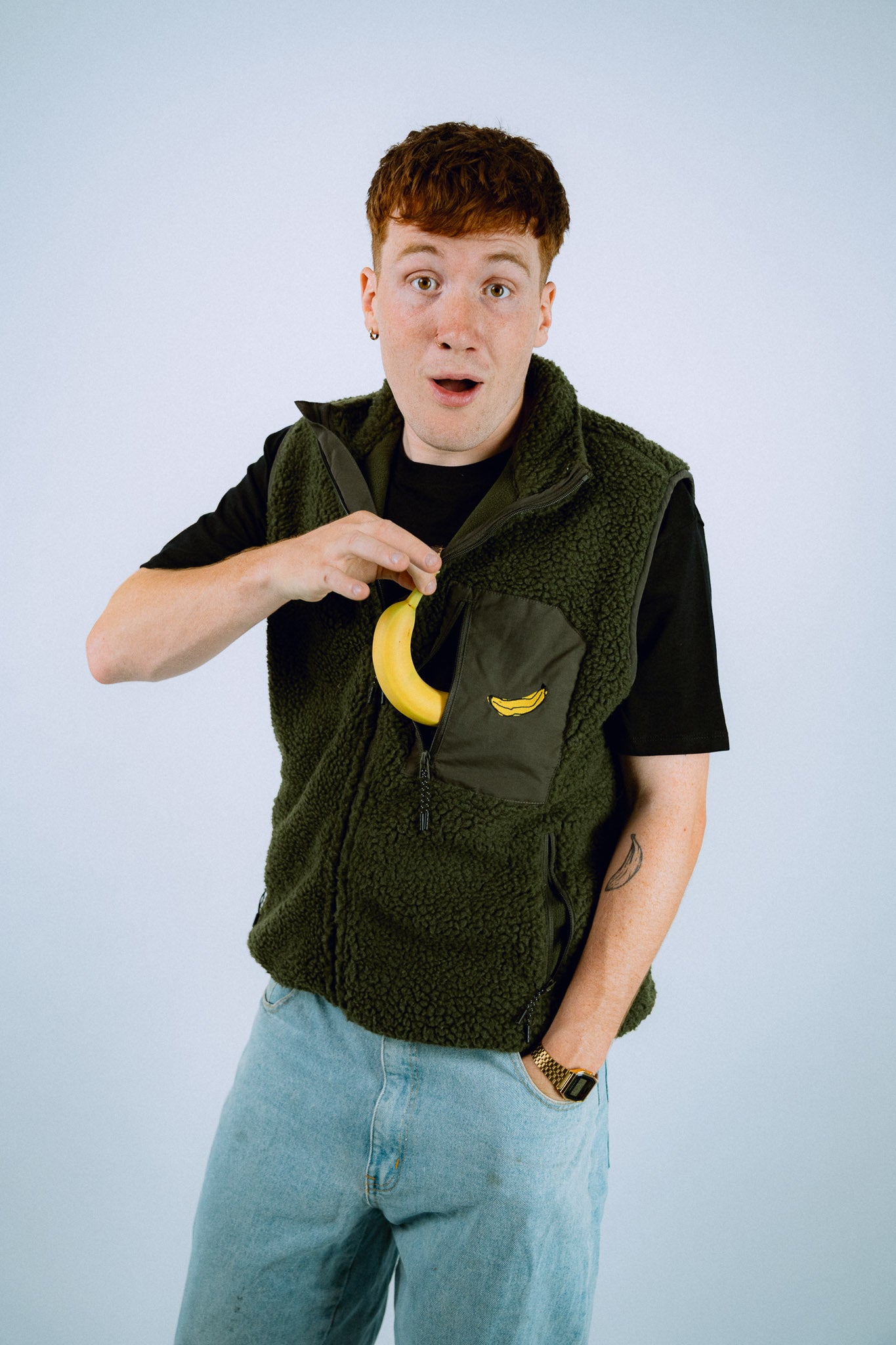 Banana | Sherpa Weste Dark Army